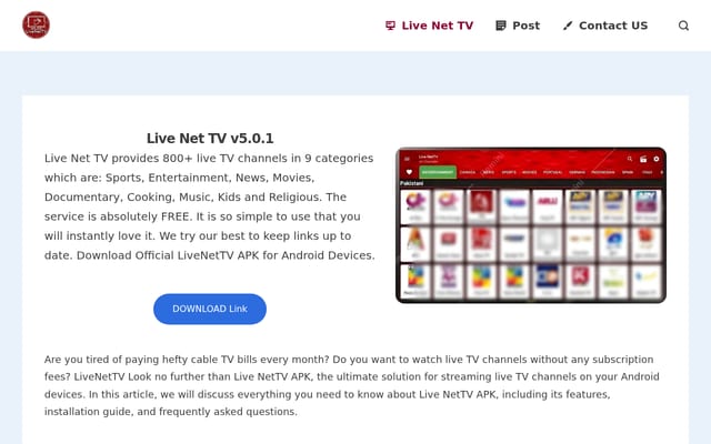 Screenshot of livenettv.in