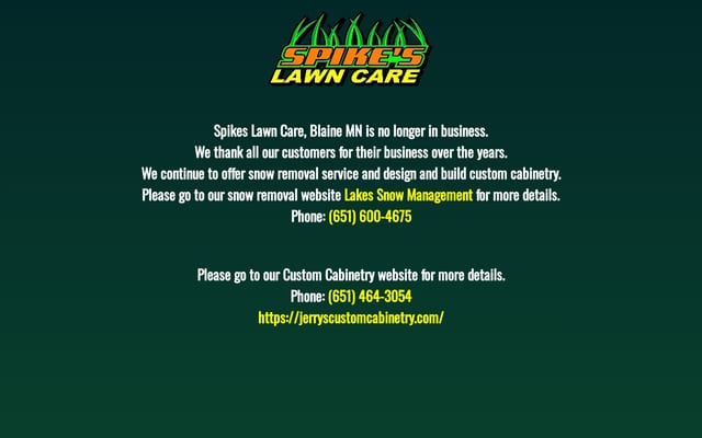 Screenshot of spikeslawncare.com
