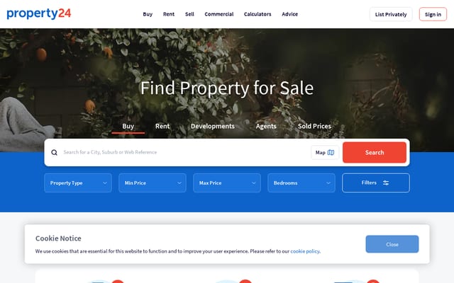Screenshot of property24.com