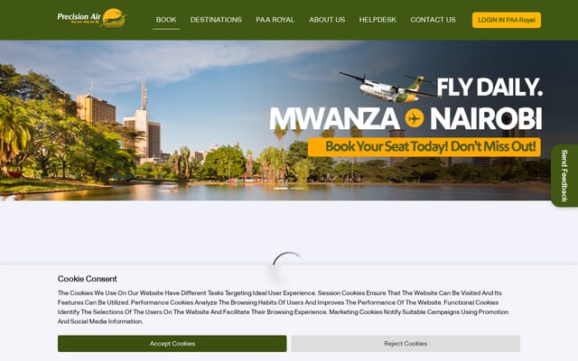 Screenshot of precisionairtz.com