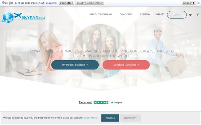 Screenshot of skypax.com