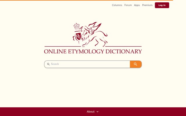 Screenshot of etymonline.com