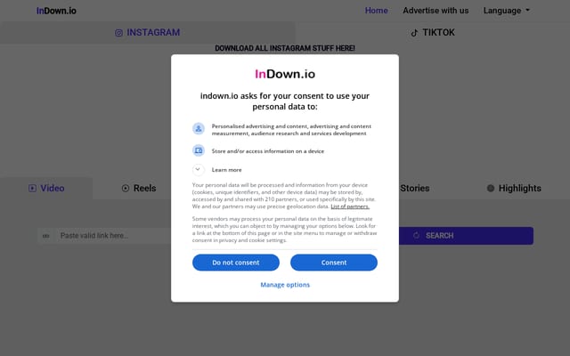 Screenshot of indown.io