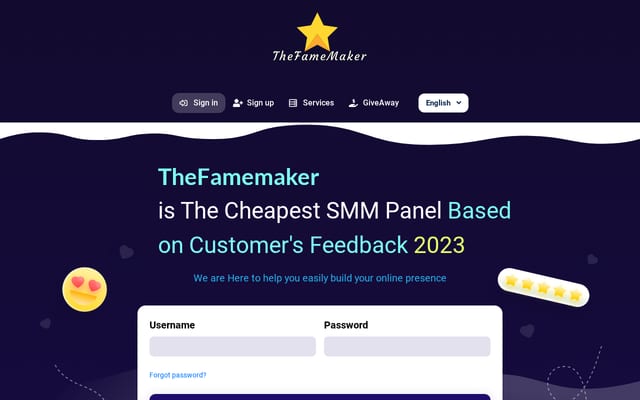 Screenshot of thefamemaker.com