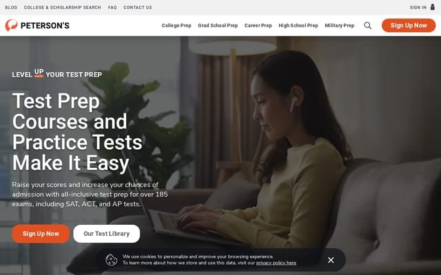 Screenshot of petersons.com