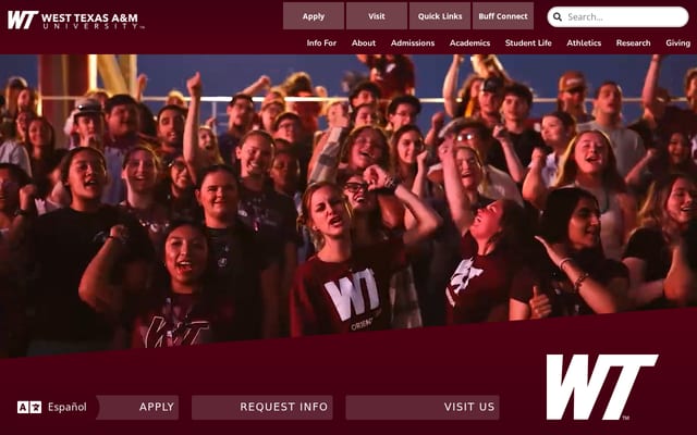 Screenshot of wtamu.edu