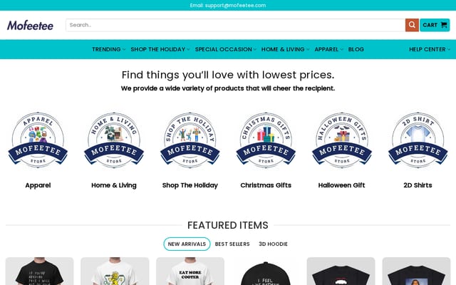 Screenshot of mofeetee.com