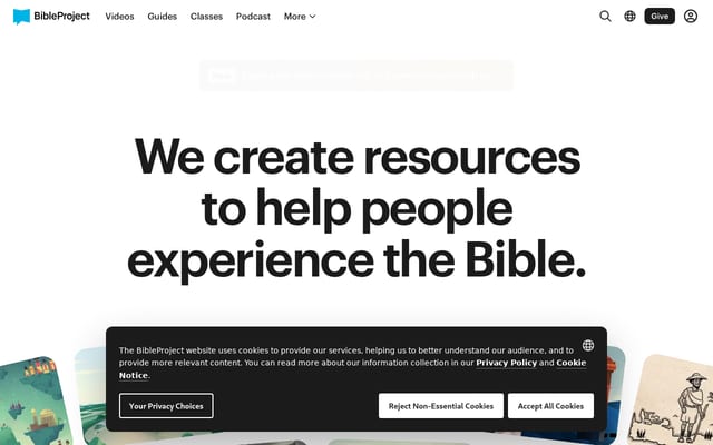 Screenshot of thebibleproject.com