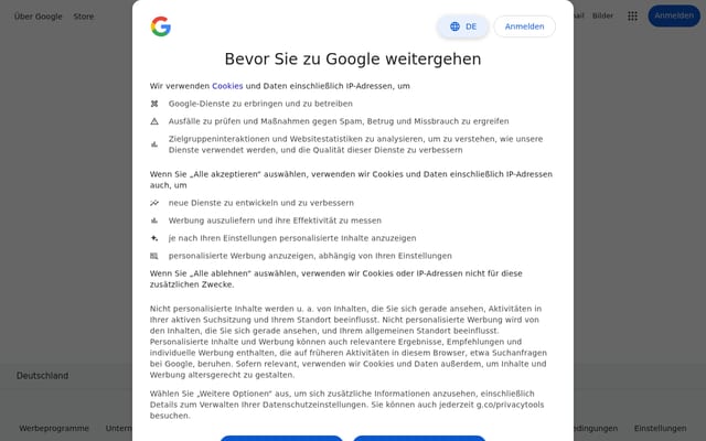 Screenshot of google.com