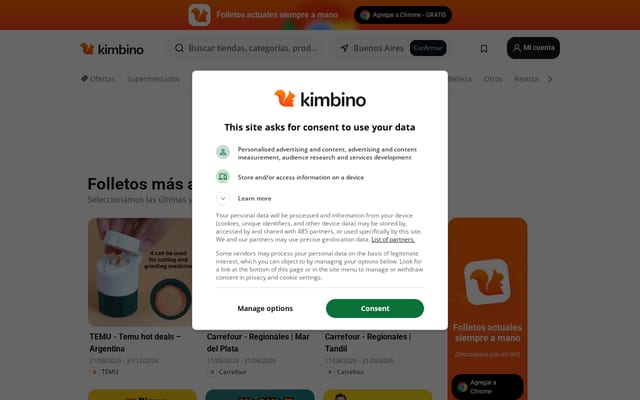 Screenshot of kimbino.com.ar