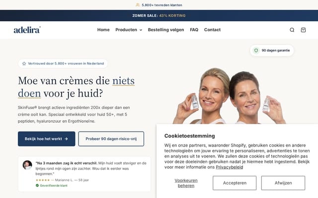 Screenshot of adelira.nl