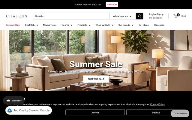 Screenshot of chairus.com