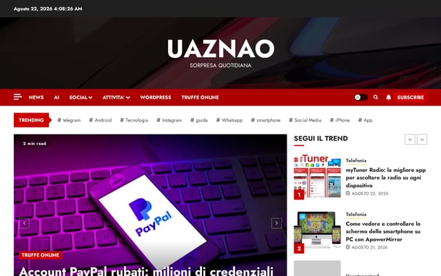 Screenshot of uaznao.com