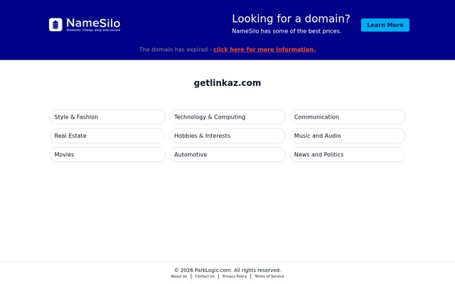 Screenshot of getlinkaz.com
