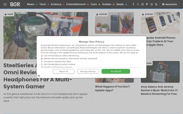 Screenshot of bgr.com