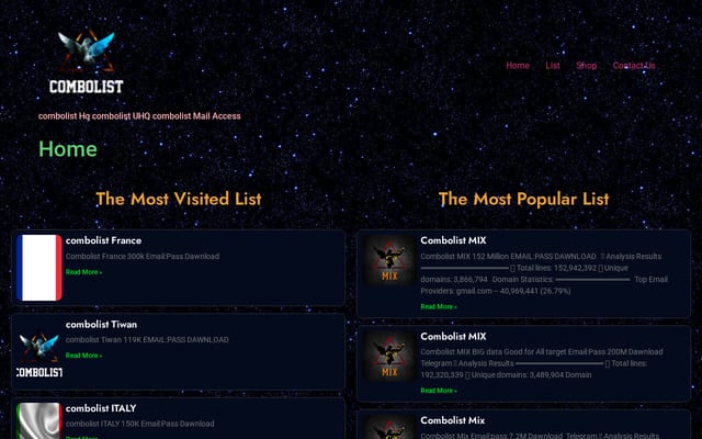 Screenshot of combolist.co