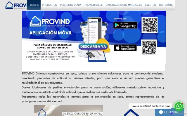 Screenshot of provind.com.ec