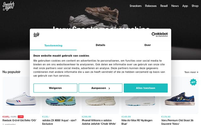 Screenshot of sneakerjagers.com