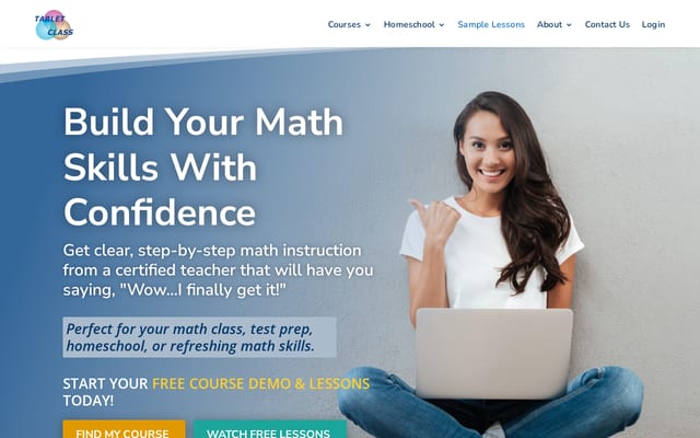Screenshot of tcmathacademy.com