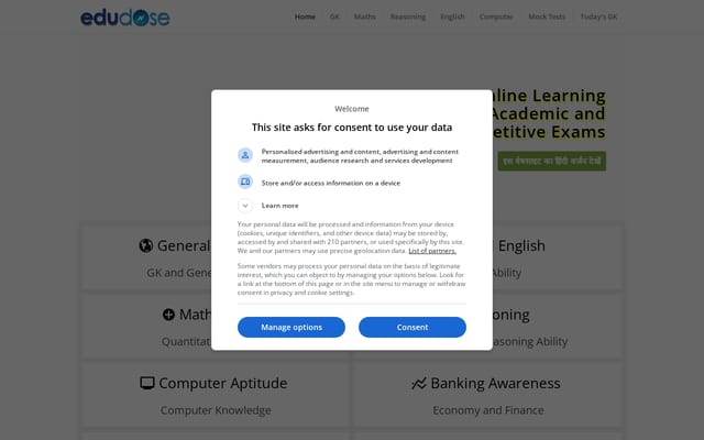 Screenshot of edudose.com