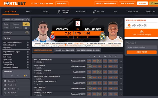 Screenshot of fortebet.rw