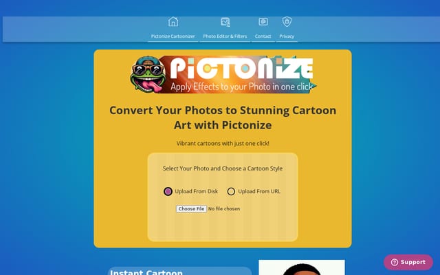 Screenshot of pictonize.com