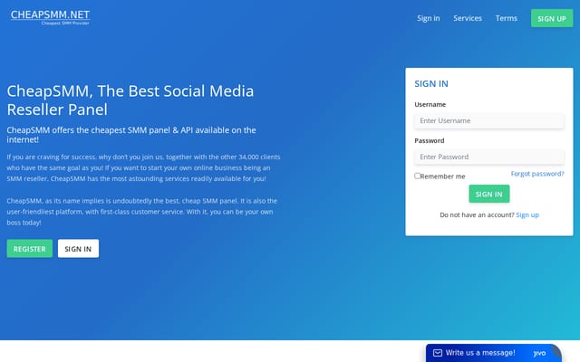 Screenshot of cheapsmm.net