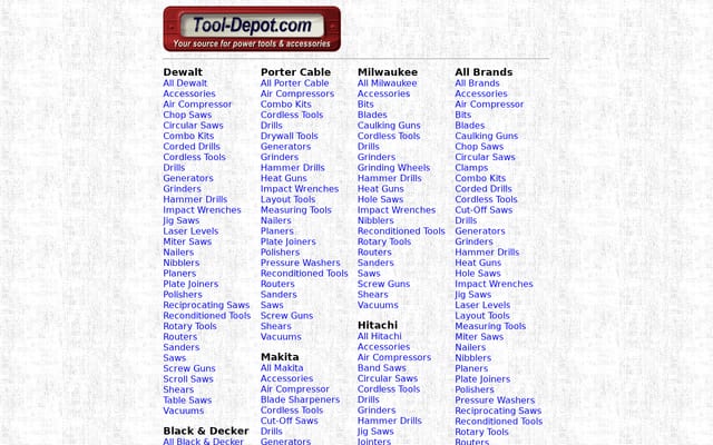 Screenshot of tool-depot.com