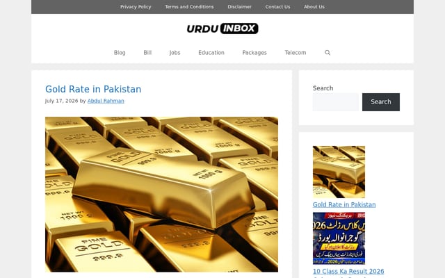 Screenshot of urduinbox.com