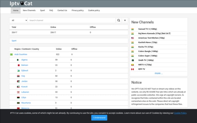 Screenshot of iptvcat.com