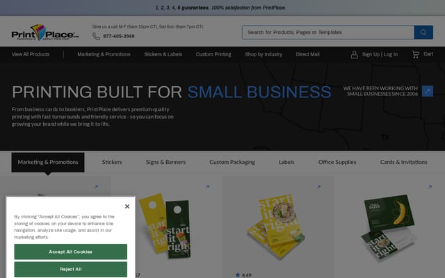 Screenshot of printplace.com