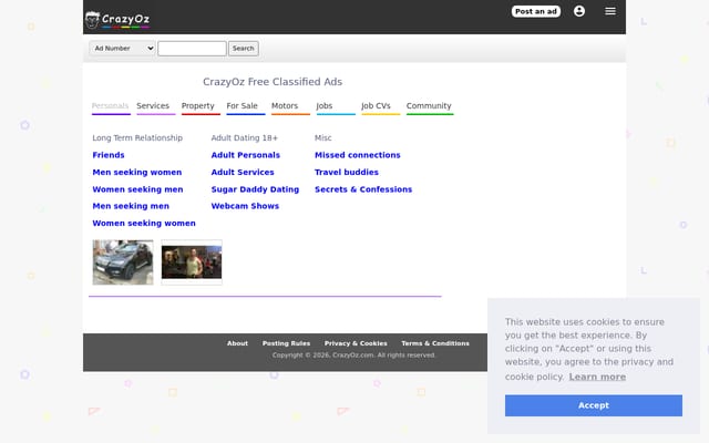 Screenshot of crazyoz.com
