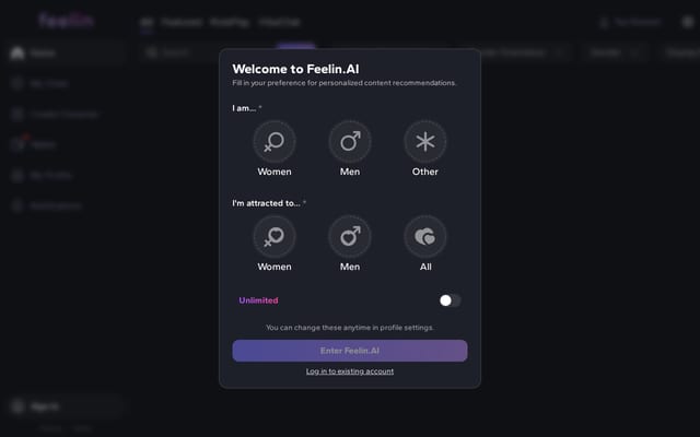Screenshot of feelin.ai