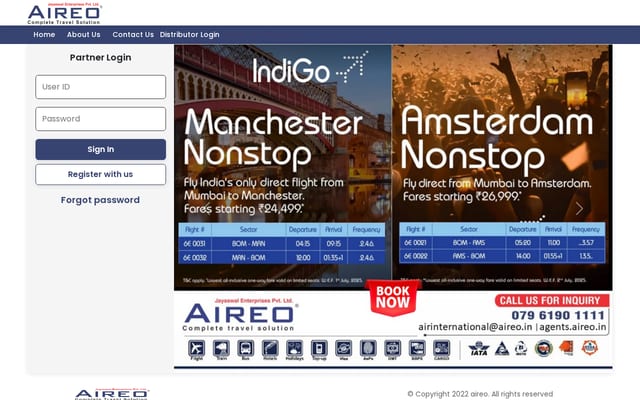 Screenshot of aireo.in