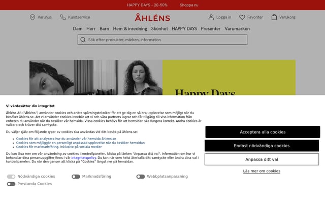 Screenshot of ahlens.se