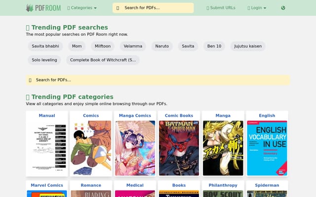 Screenshot of pdfroom.com