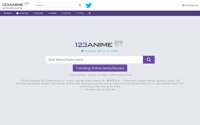 Screenshot of 123animes.ru