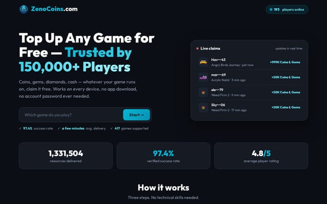 Screenshot of zenocoins.com