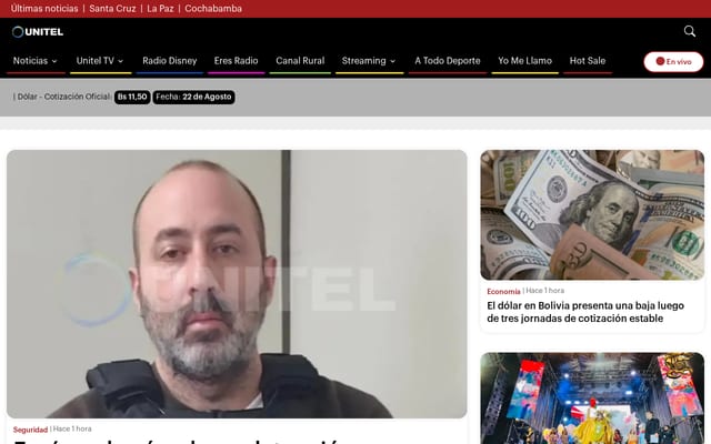 Screenshot of unitel.bo