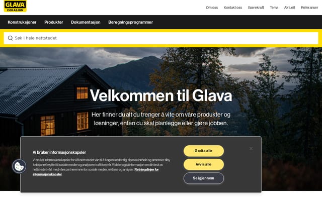 Screenshot of glava.no