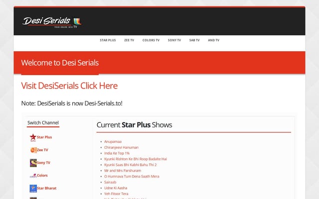 Screenshot of desiserials.us
