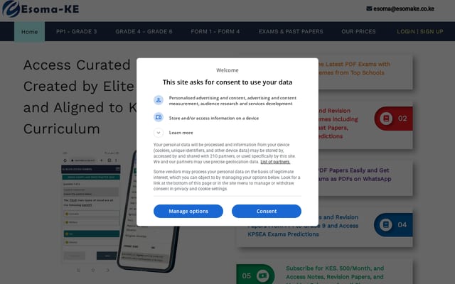 Screenshot of esomake.co.ke