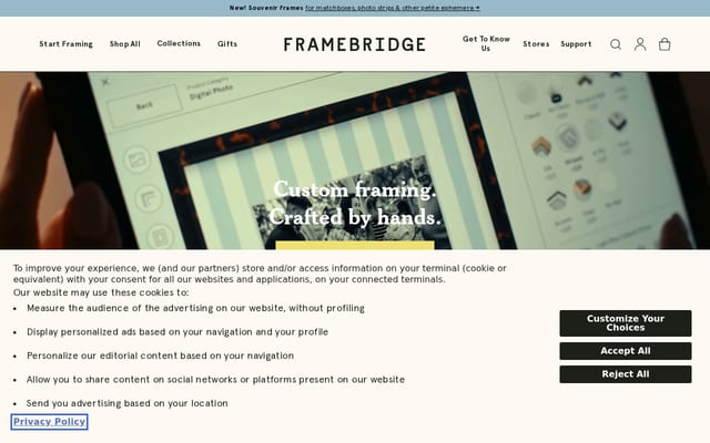 Screenshot of framebridge.com
