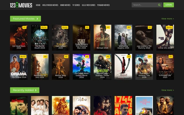 Screenshot of 123movies.com.pk