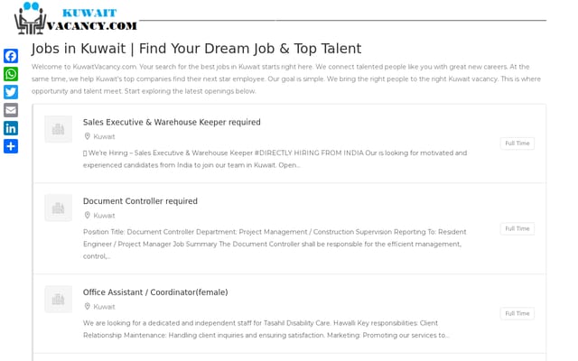 Screenshot of kuwaitvacancy.com