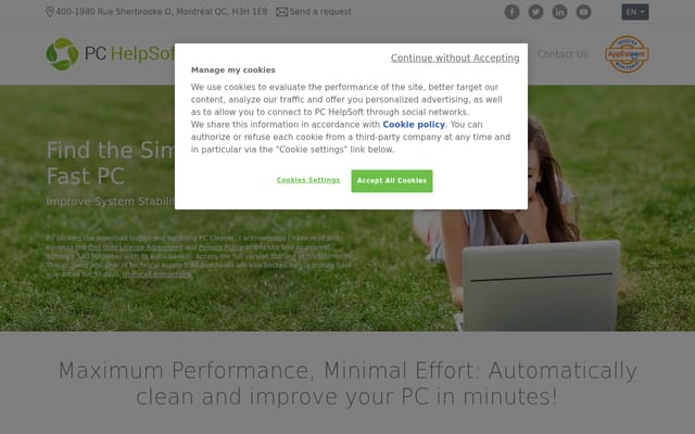 Screenshot of pchelpsoft.com