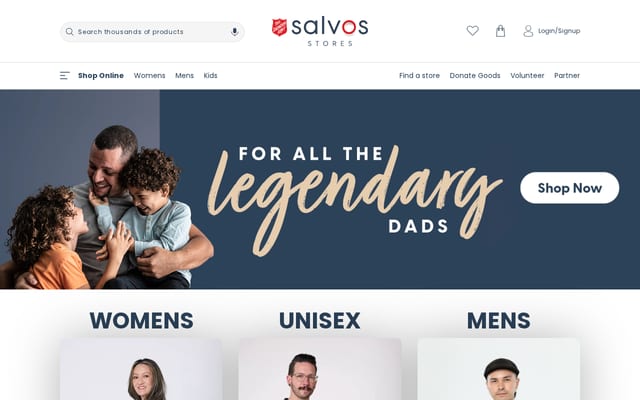 Screenshot of salvosstores.com.au