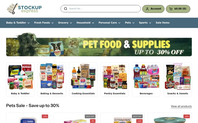 Screenshot of stockupexpress.com