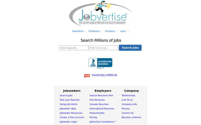 Screenshot of jobvertise.com