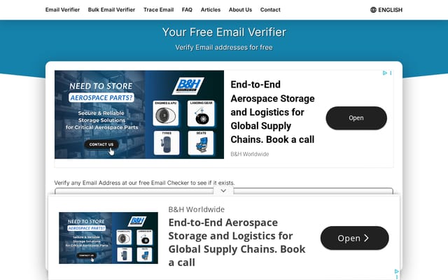 Screenshot of verifyemailaddress.org